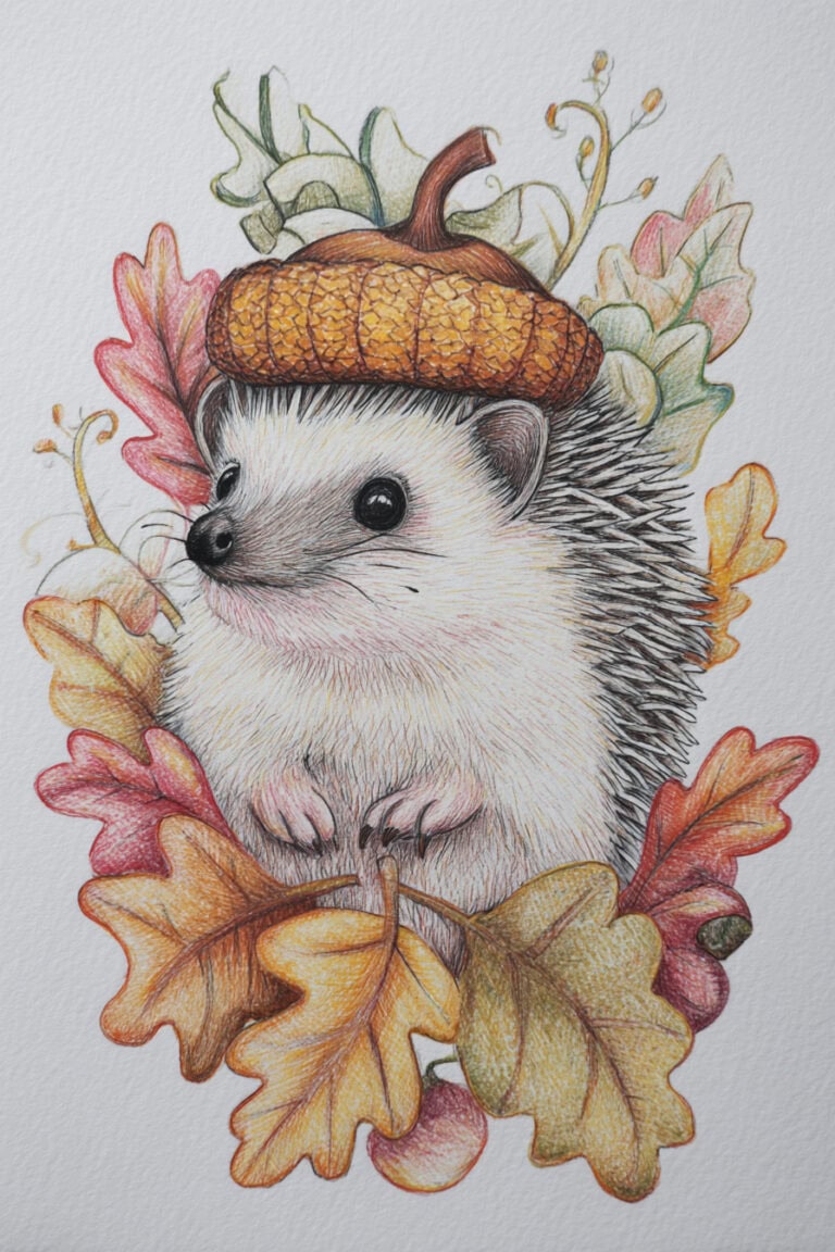 9. Hedgehog with Acorn Hat