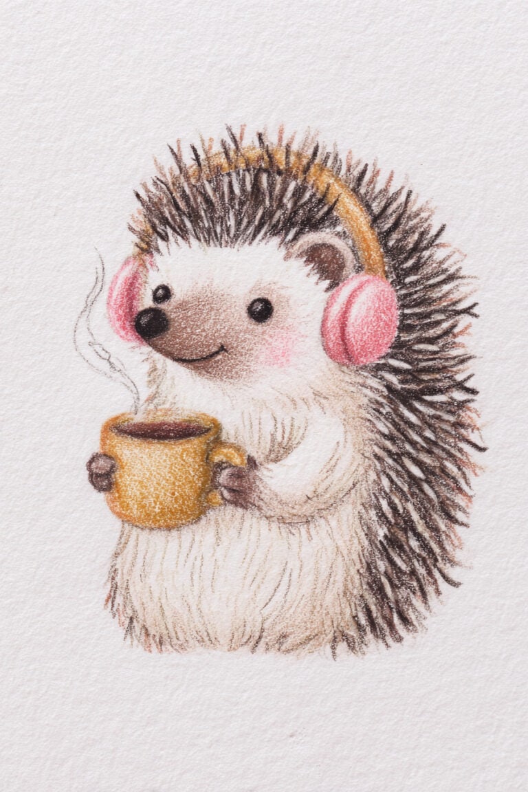 29. Hedgehog with Cocoa Cup