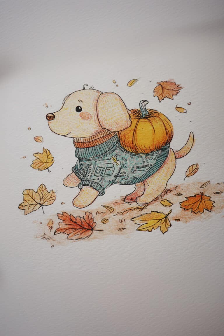 26. Puppy with Pumpkin Backpack