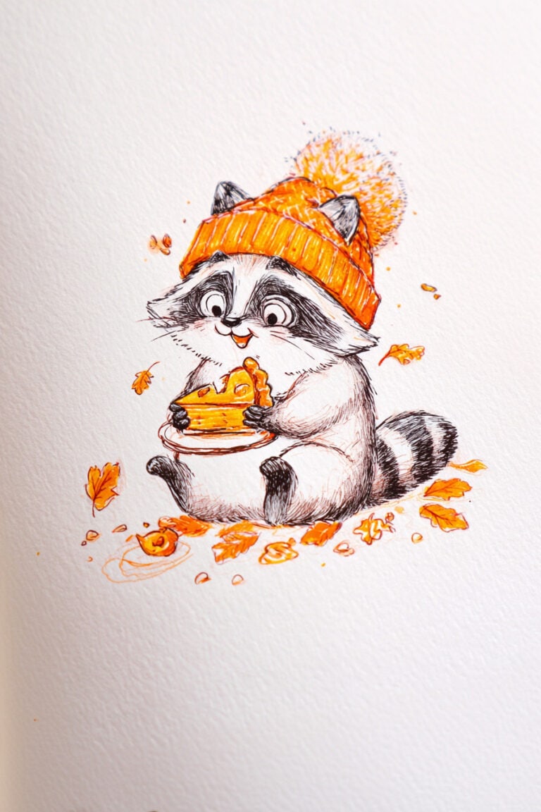 10. Raccoon with Pumpkin Pie