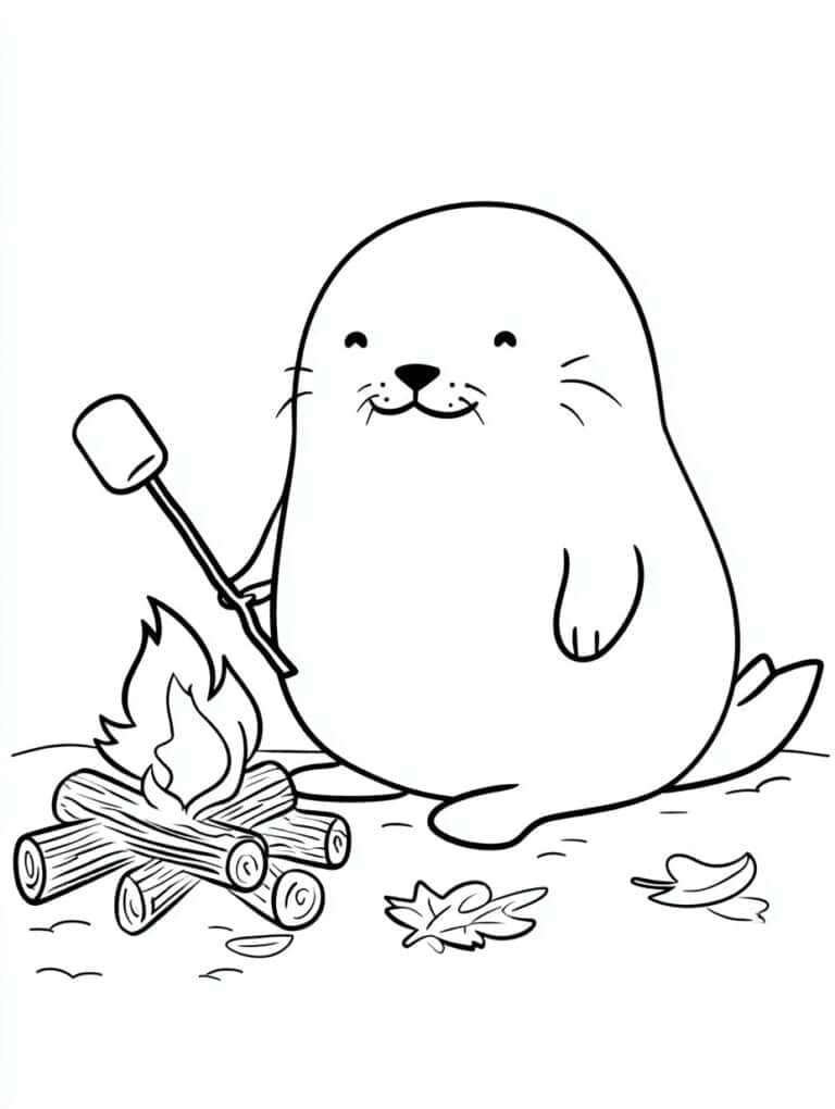 23. Seal Roasting Marshmallows