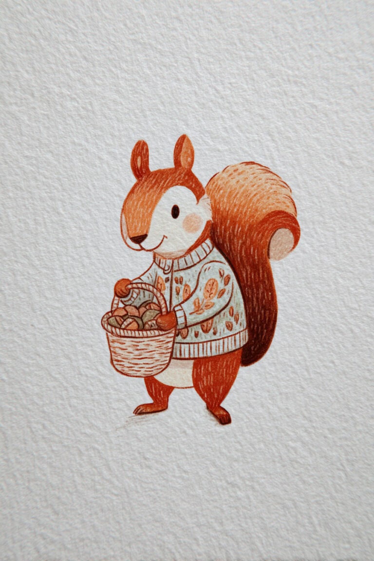 17. Squirrel Collecting Nuts