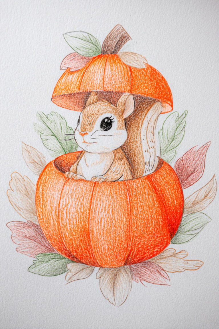14. Squirrel with Pumpkin Hat