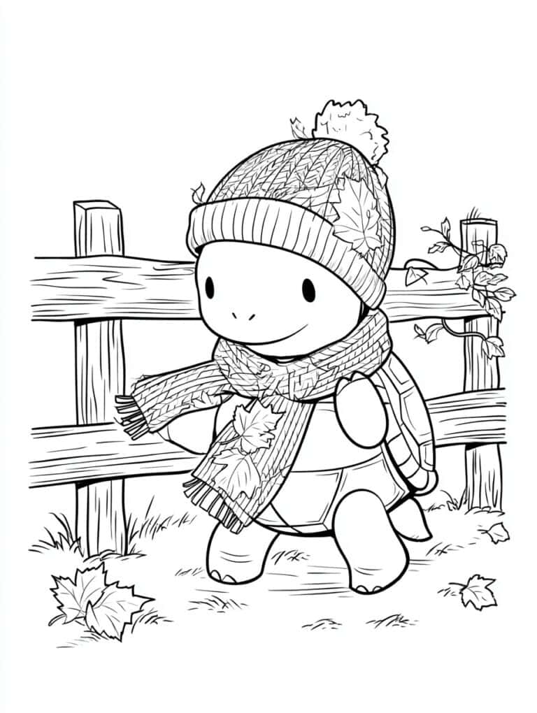 24. Turtle Wearing Autumn Hat