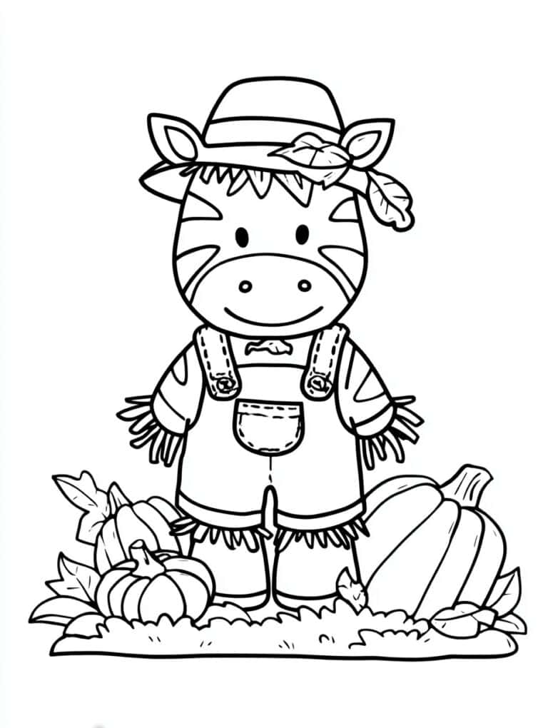 22. Zebra Making Scarecrow