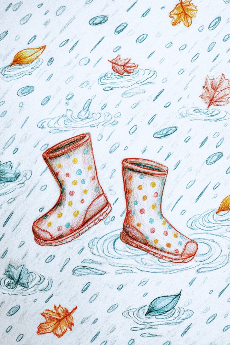Autumn Rain Boots Puddles