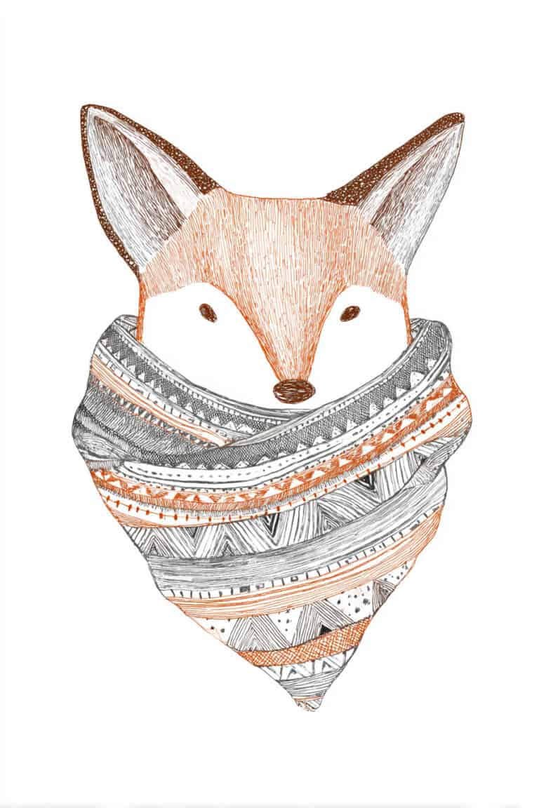 Cute Fox in Scarf