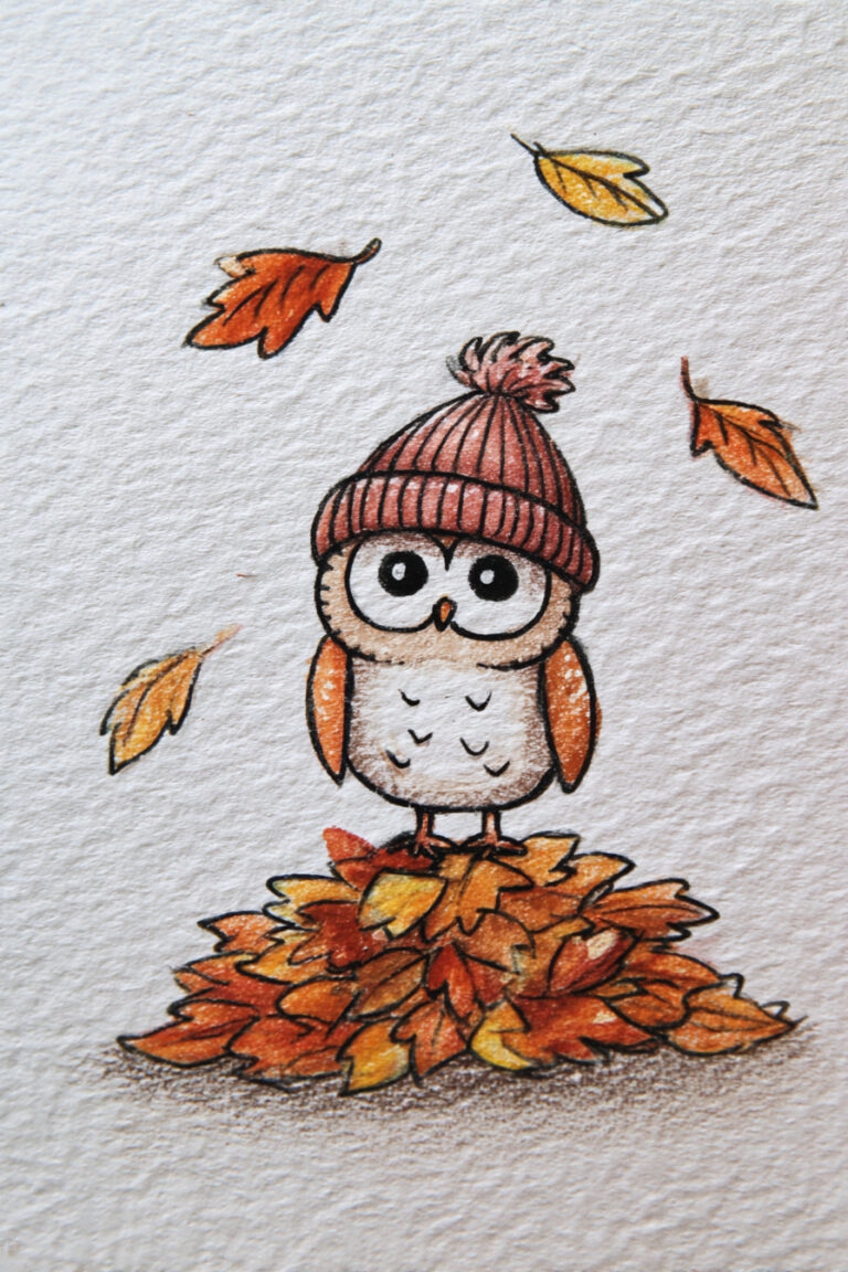 Owl Wearing a Knit Hat