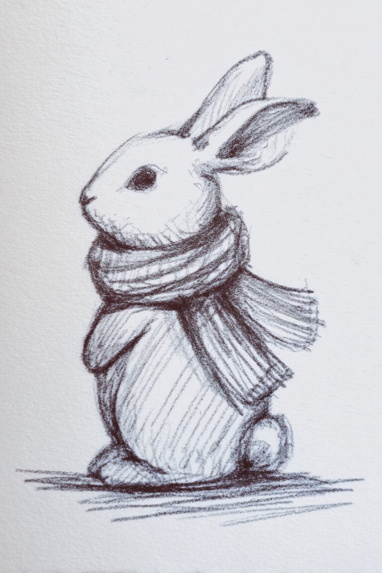 Bunny in Winter Scarf