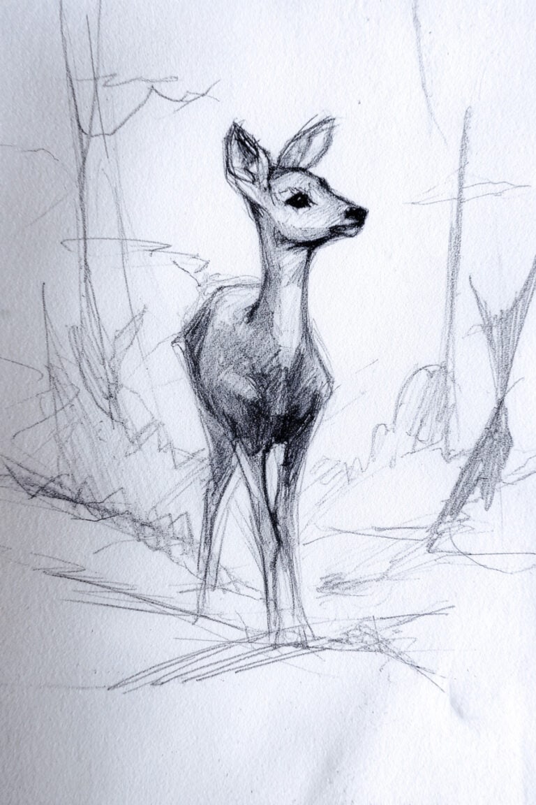 Deer Among Pines