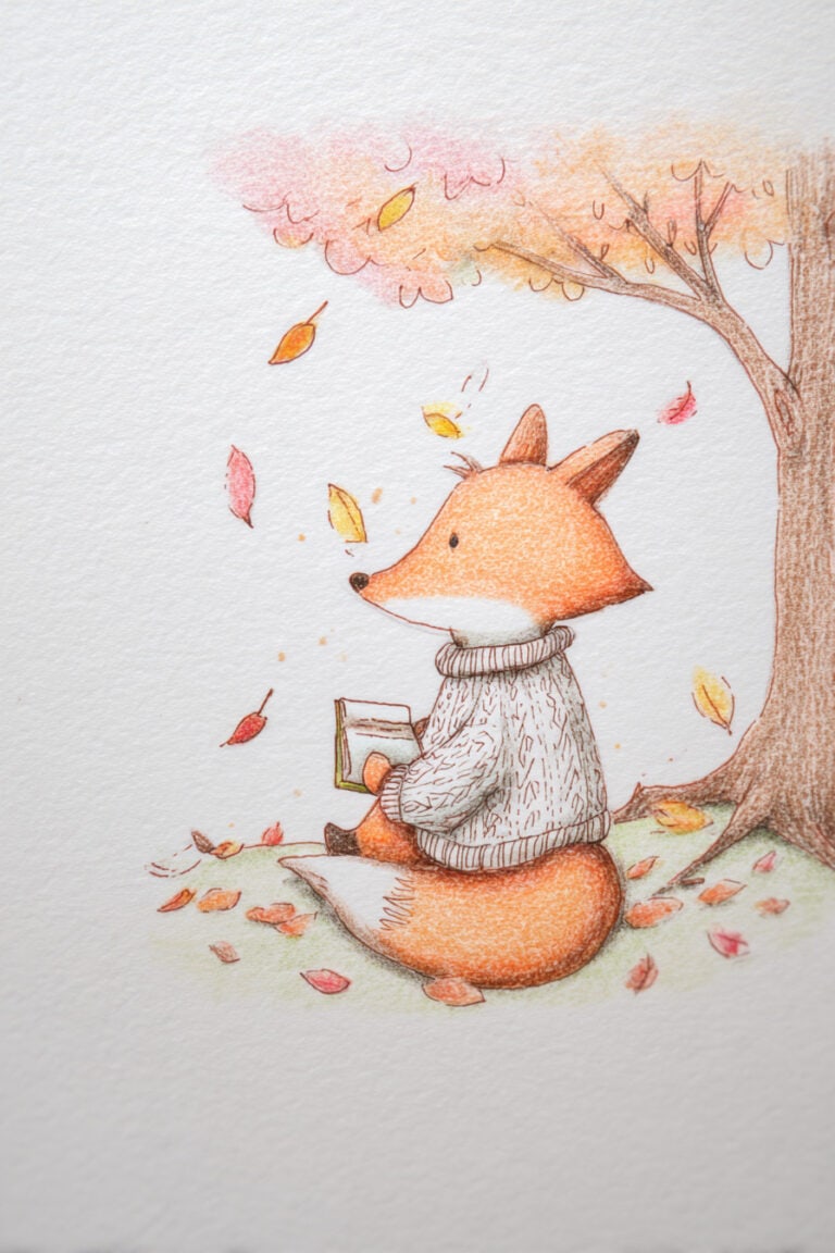Fox Writing in Autumn Journal