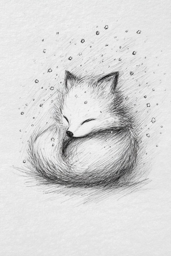 winter animal sketch ideas