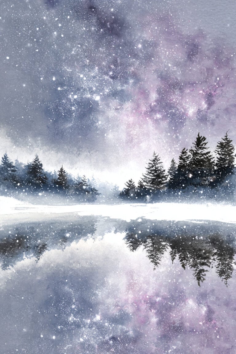 Frozen Lake Mirror Galaxy