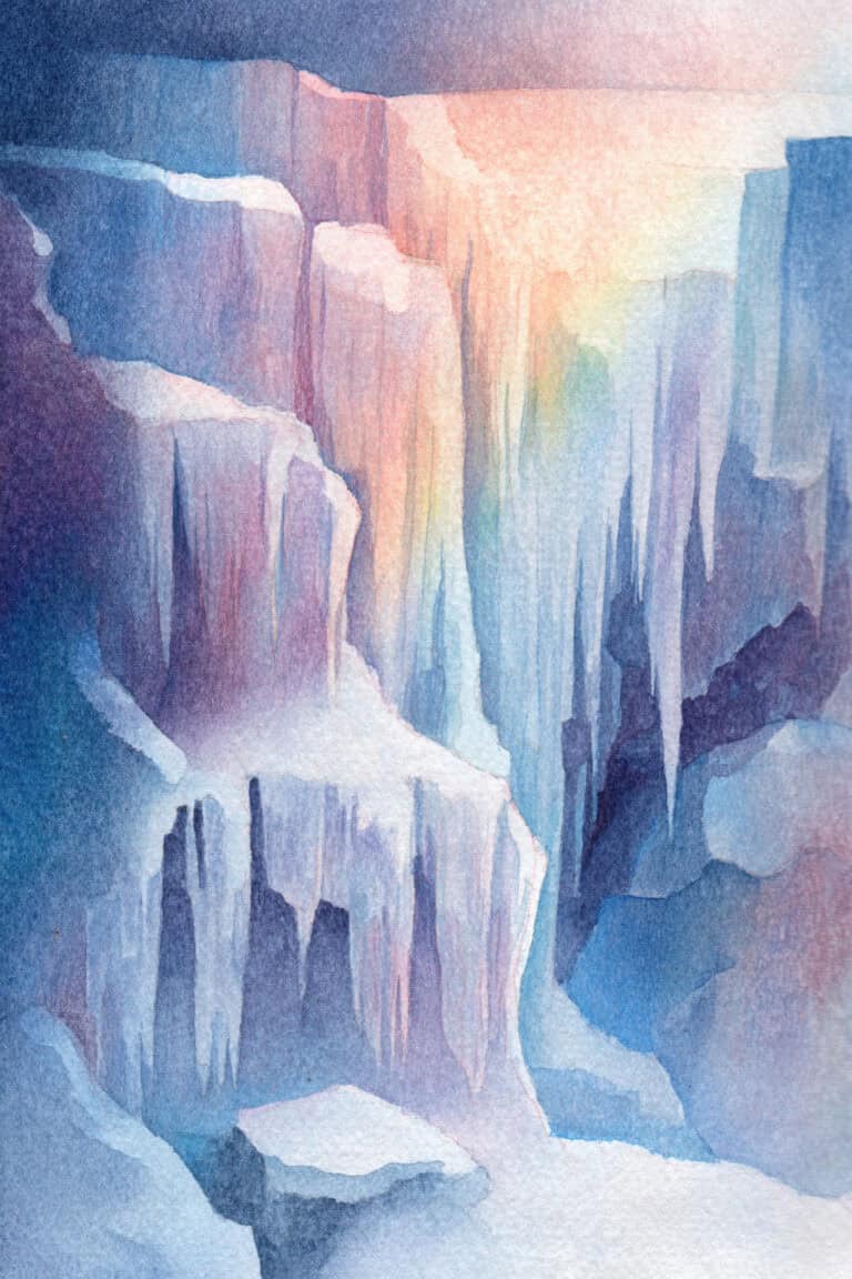 Frozen Rainbow Waterfall