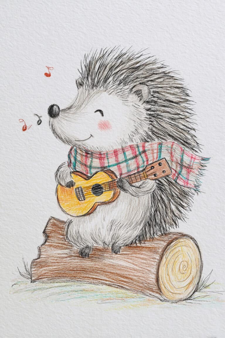 Hedgehog Playing Guitar
