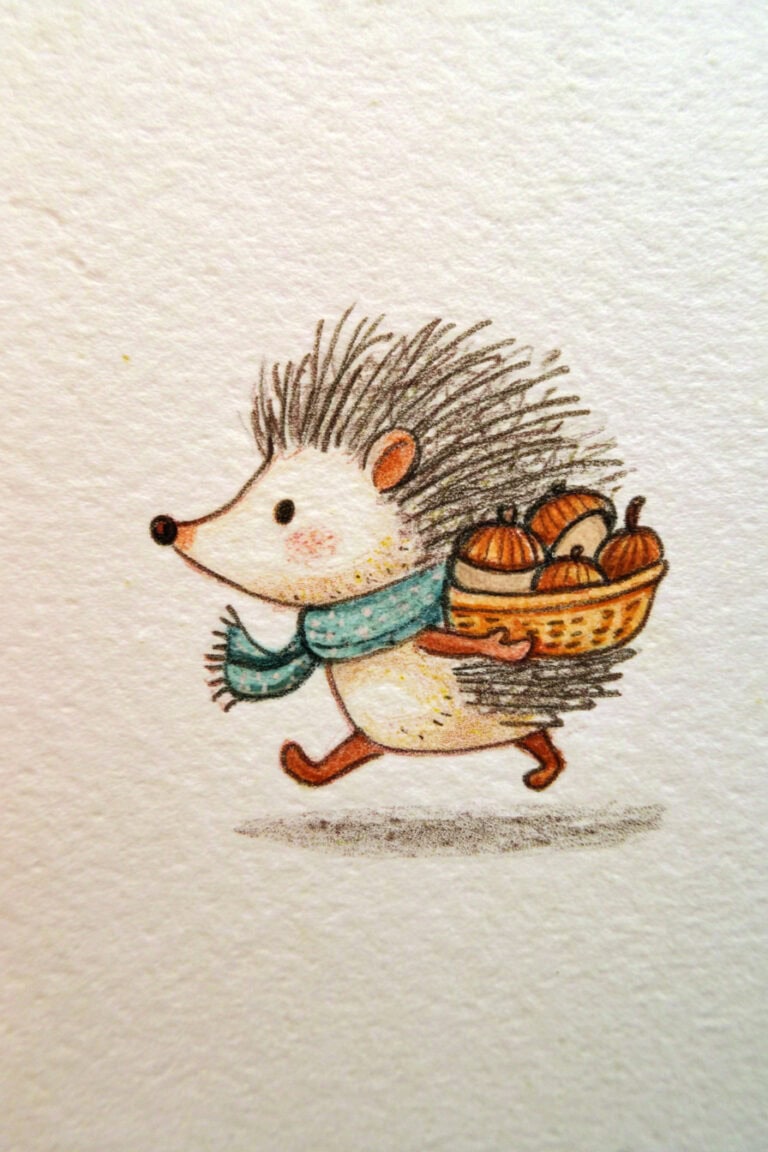 Hedgehog with Acorn Basket