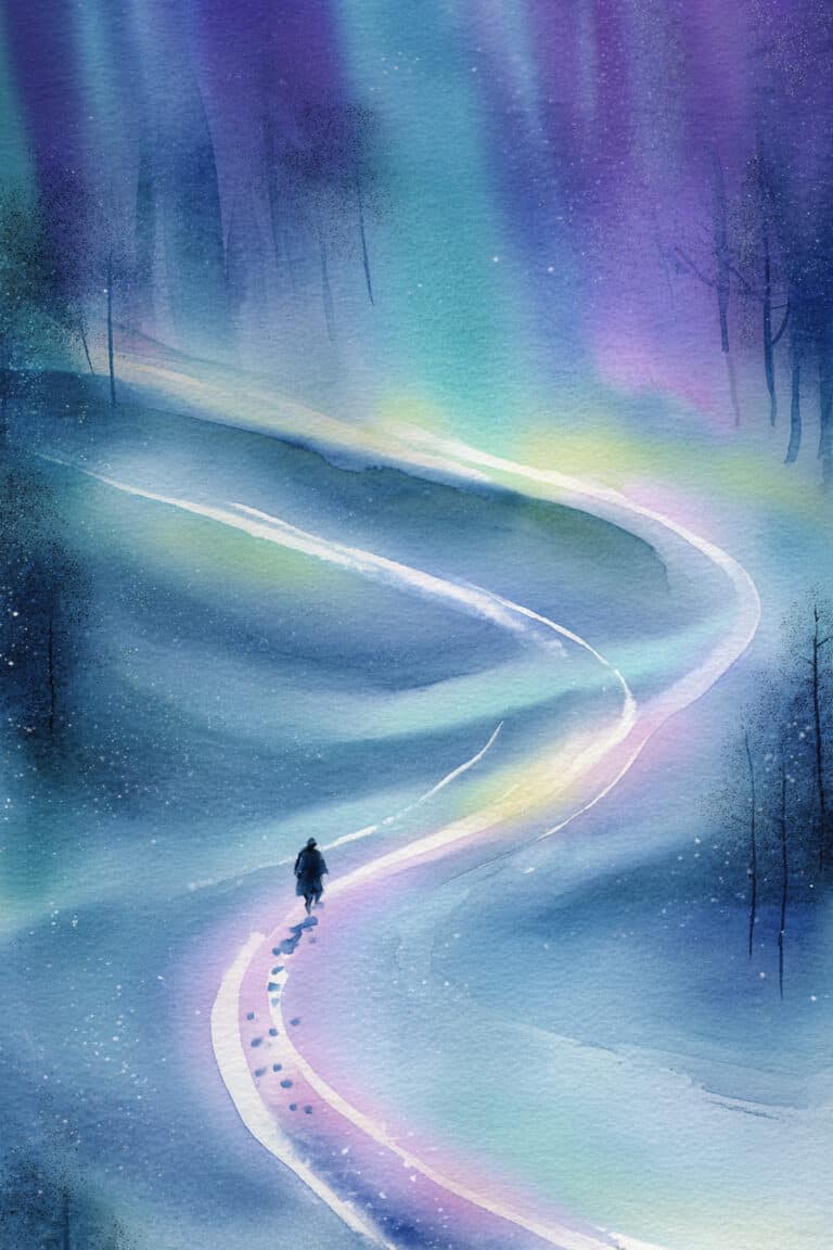 Northern Lights Snow Path