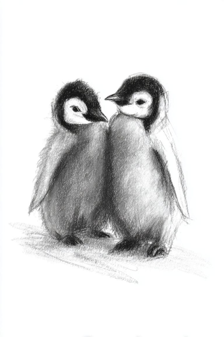 Penguin Pair Huddle