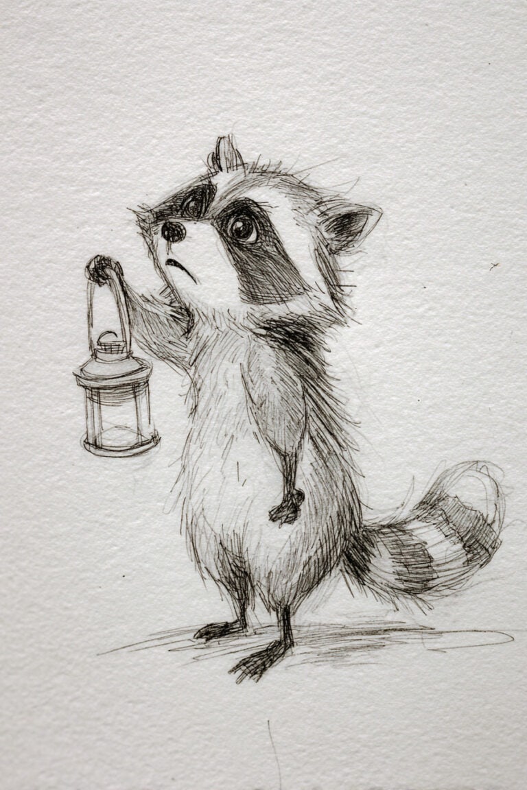 Raccoon with Lantern