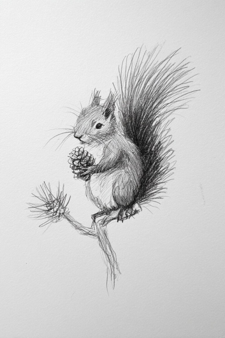 Squirrel with Pinecone