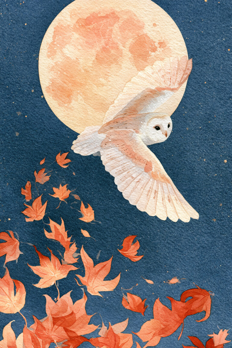 Owl in the Harvest Moon Breeze