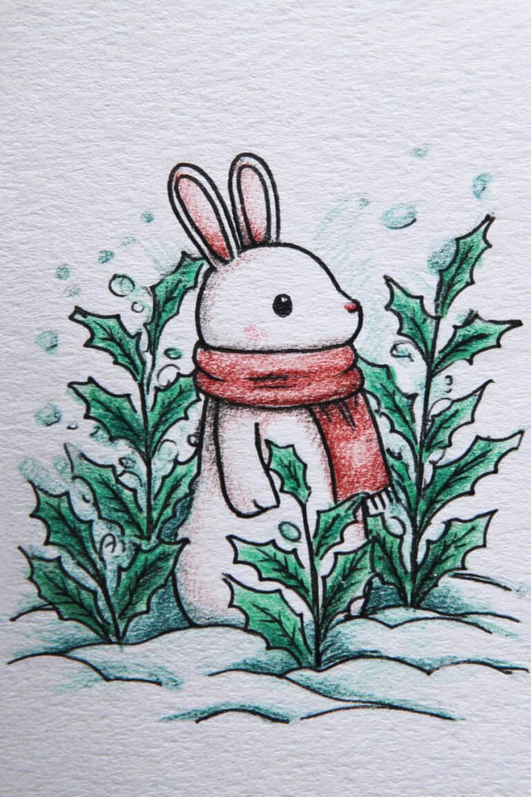 Bunny With Holly Bush