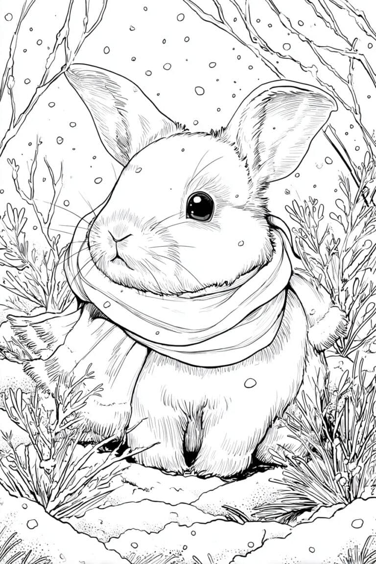 Bunny in Winter Scarf