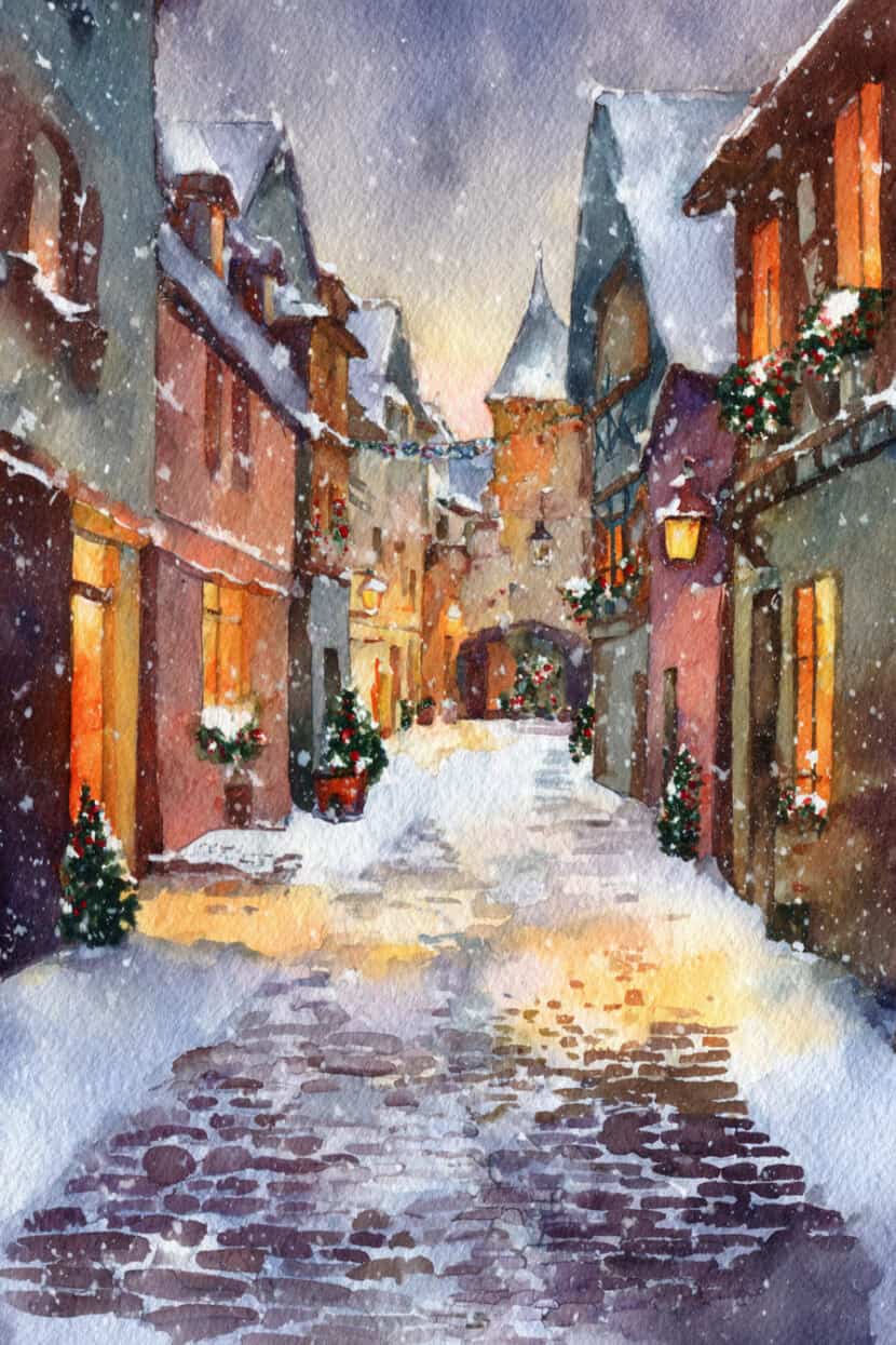 25 Whimsical Winter Village Watercolor Ideas to Boost Creativity ...