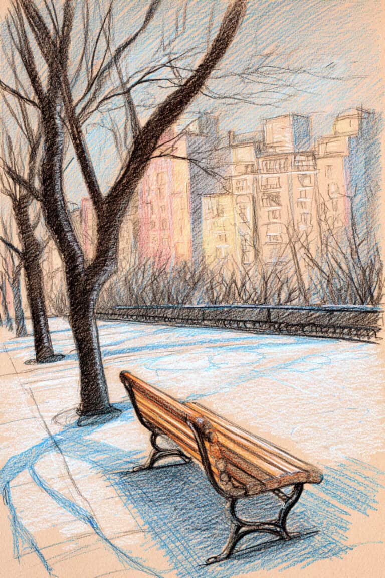 Cozy Park Bench Scene