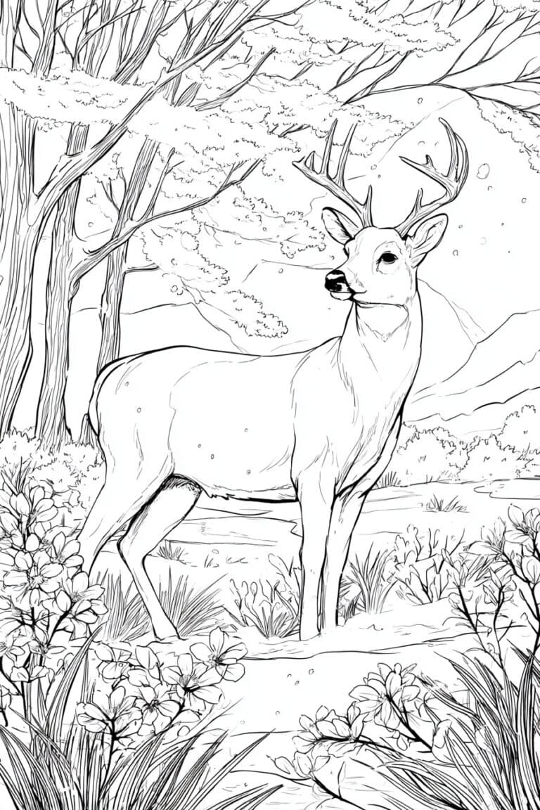 Deer in Quiet Forest