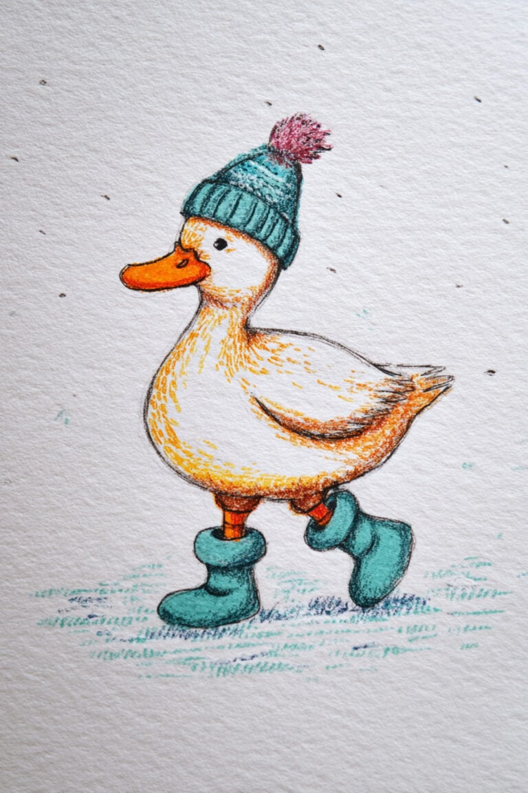 Duck With Woolen Leg Warmers