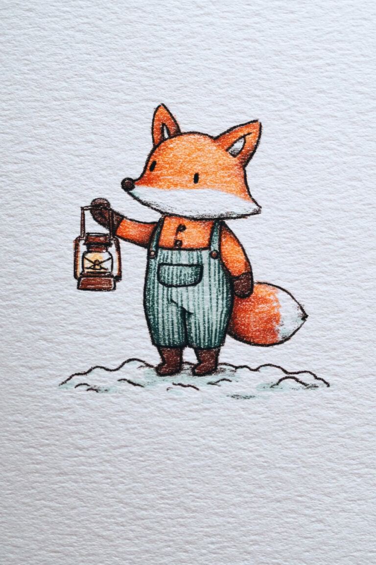 Fox in Winter Overalls