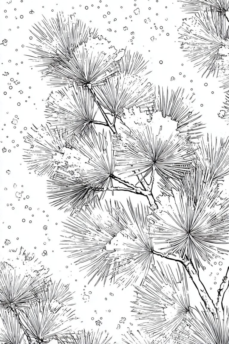 Frosted Pine Branches