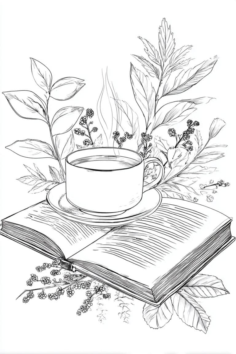Hot Drink and Book