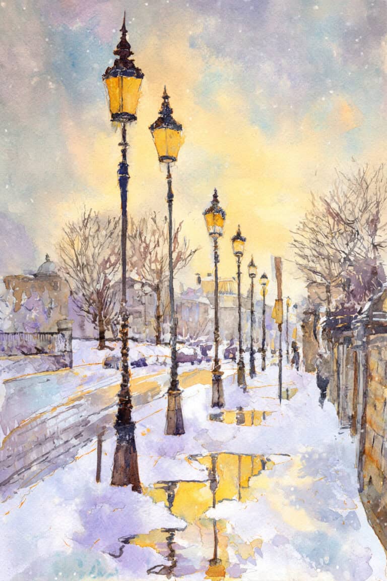 Lamppost Village Evening