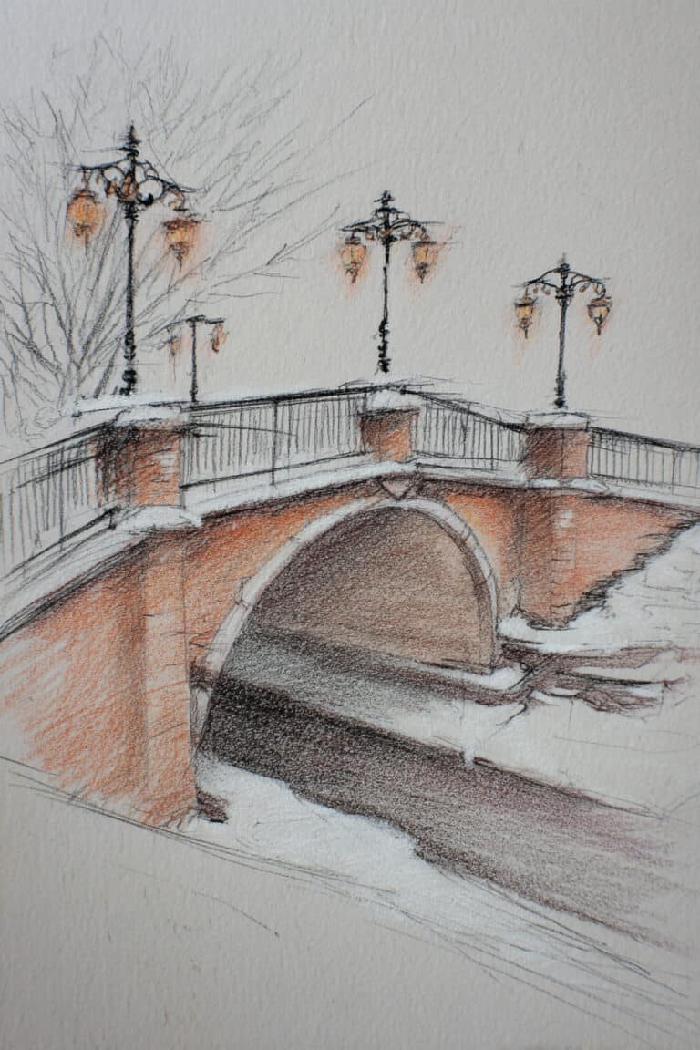 Old Town Bridge in Winter