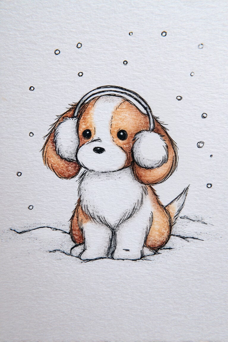 Puppy in Fluffy Earmuffs
