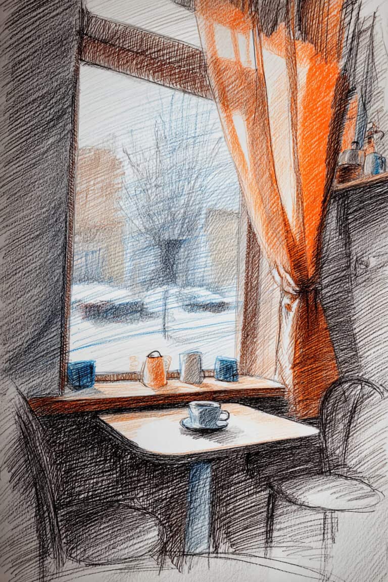 Snowy Book Café Interior