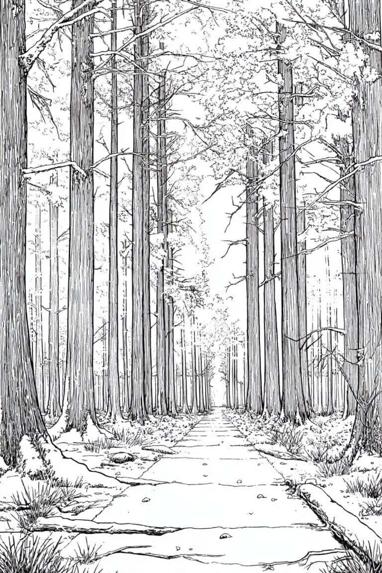 Snowy Forest Path
