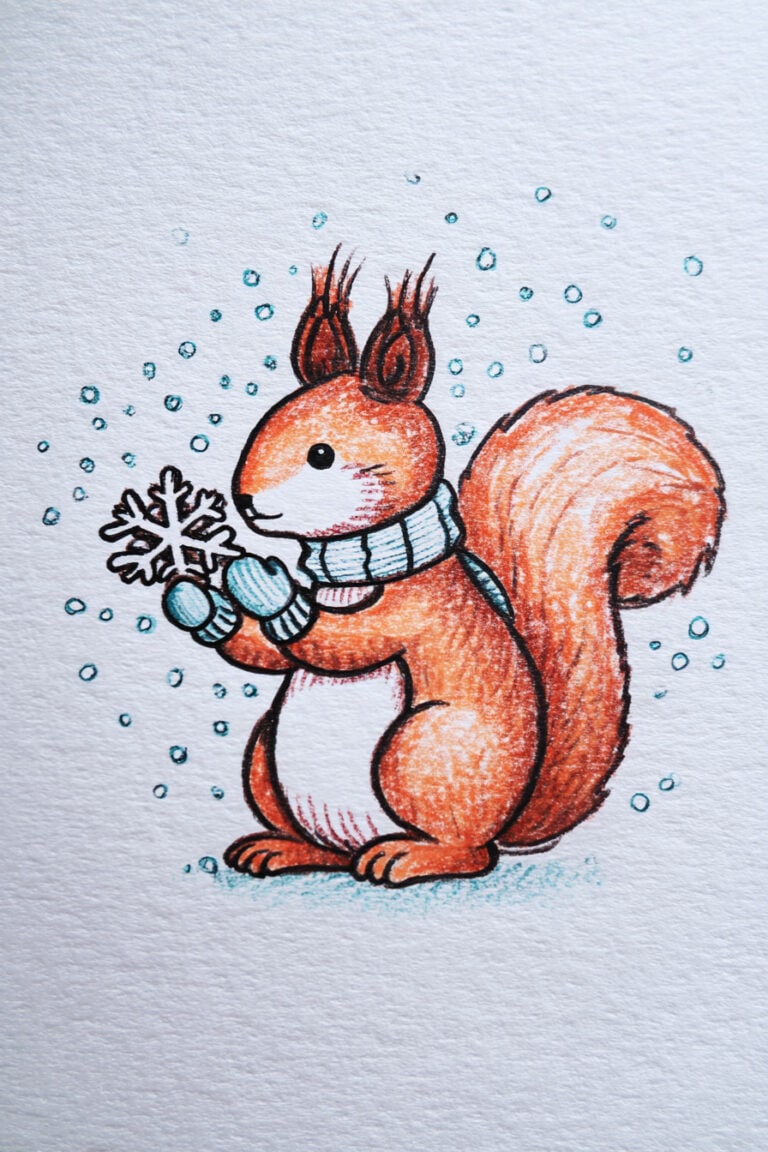 Squirrel Holding Snowflake Cookie