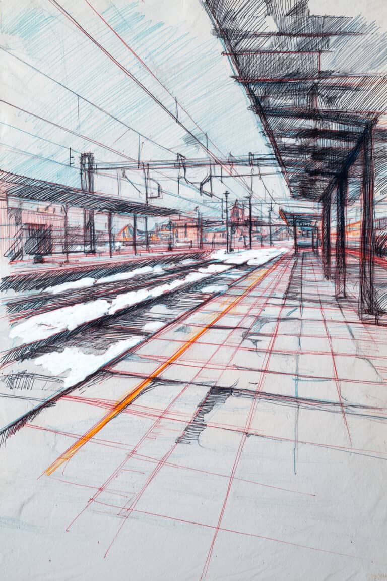 Urban Train Station Morning