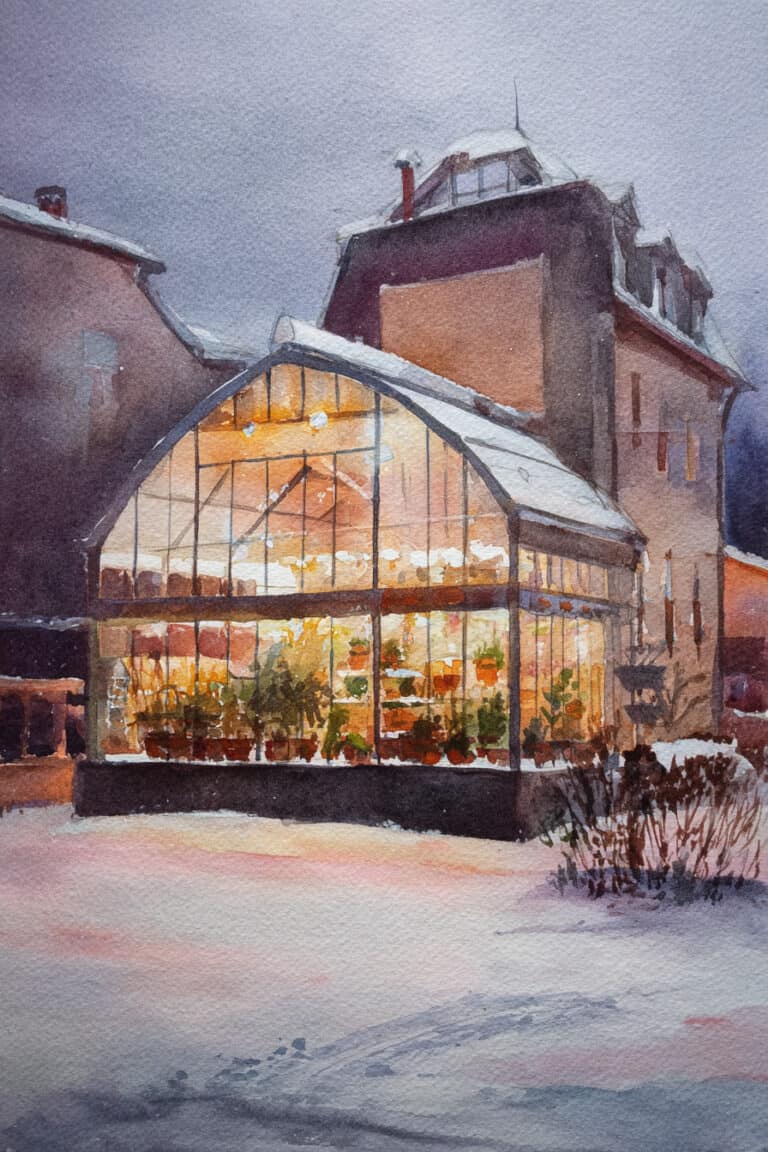 Village Greenhouse Winter