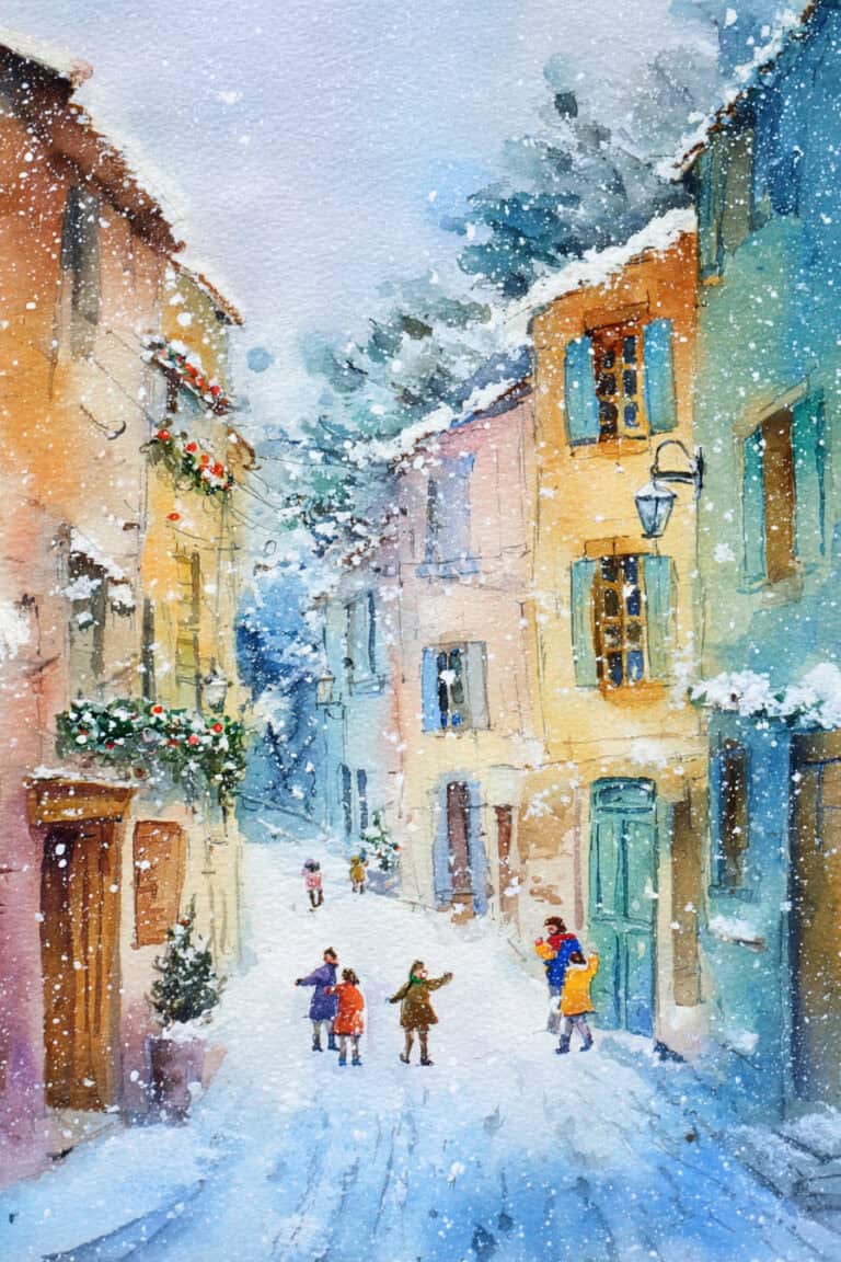 Village Lane First Snowfall