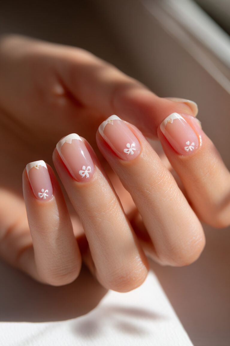 Bow & Heart Ballet Nails