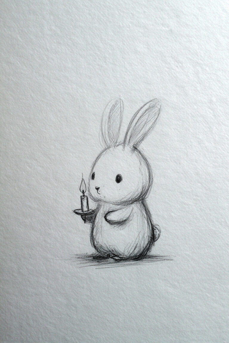 Bunny Holding Candle