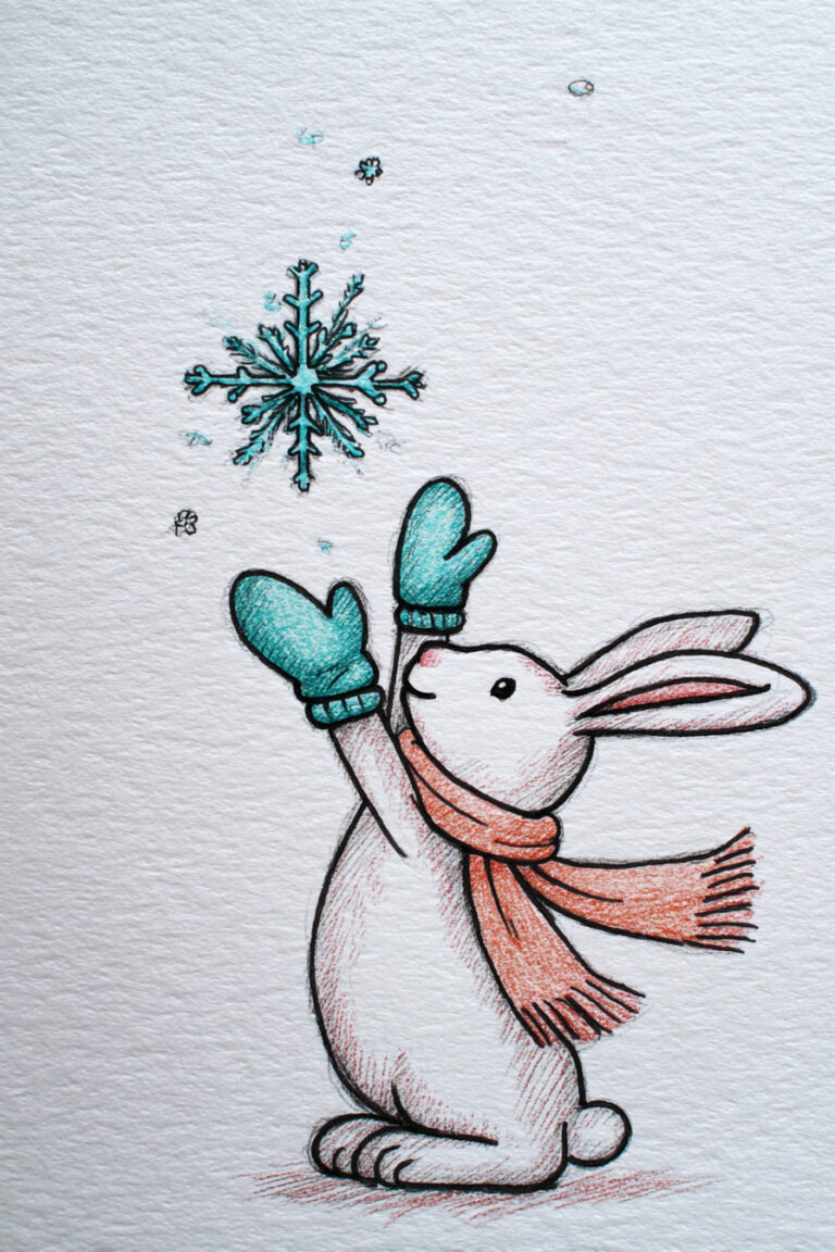 Bunny Holding Snowflake