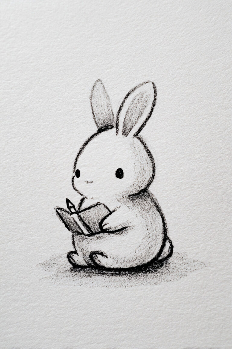 Bunny Writing in Journal