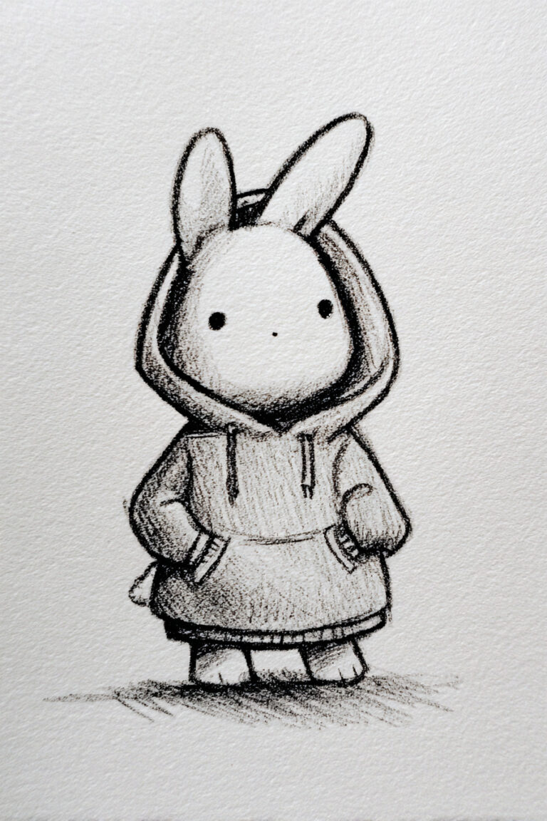 Bunny in Oversized Hoodie