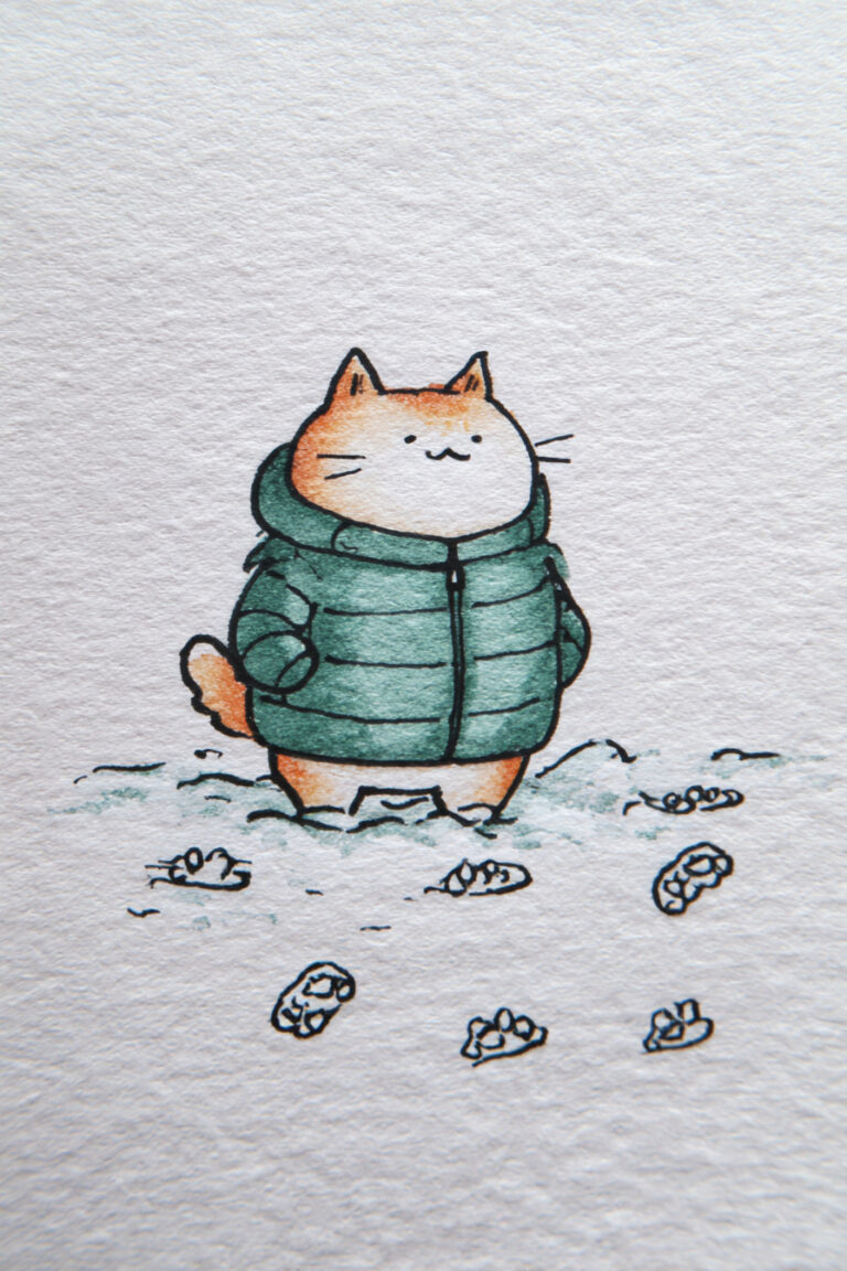 Cat in Puffy Jacket