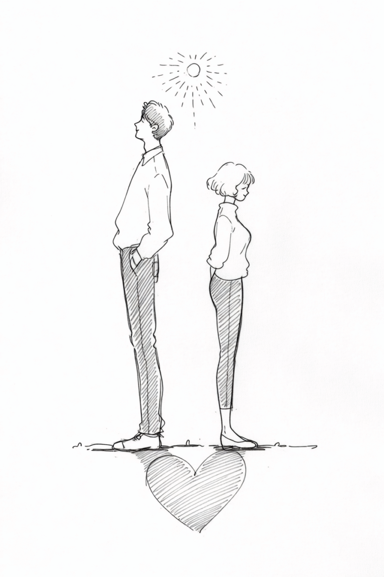 Couple Making Heart Shadow
